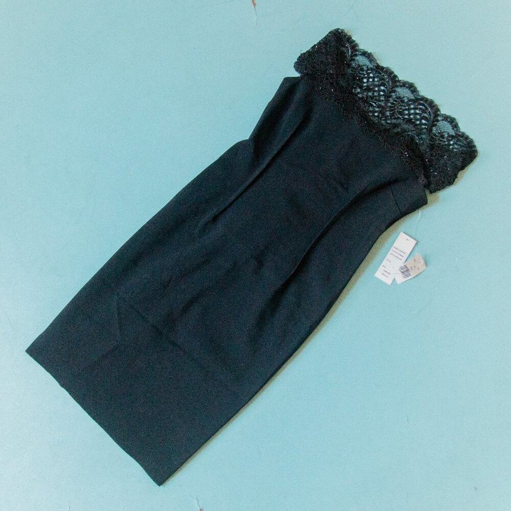 NEW Rickie Freeman Teri Jon Black Off Shoulder Knee Length Sheath Dress Sz 10